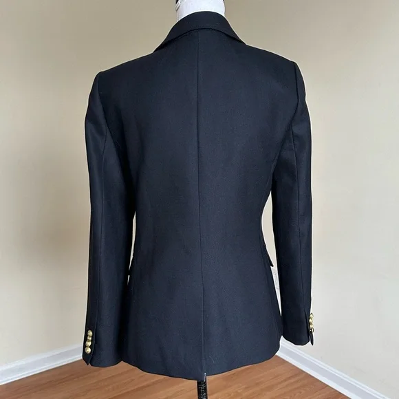 J.Crew Rhodes Women’s Black Wool Blazer Size 6 Classic Two-Button NWOT - Picture 5 of 16